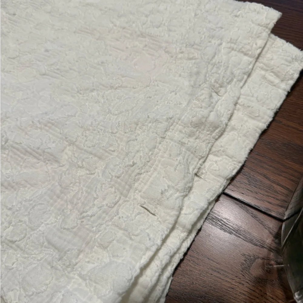 White shower curtain